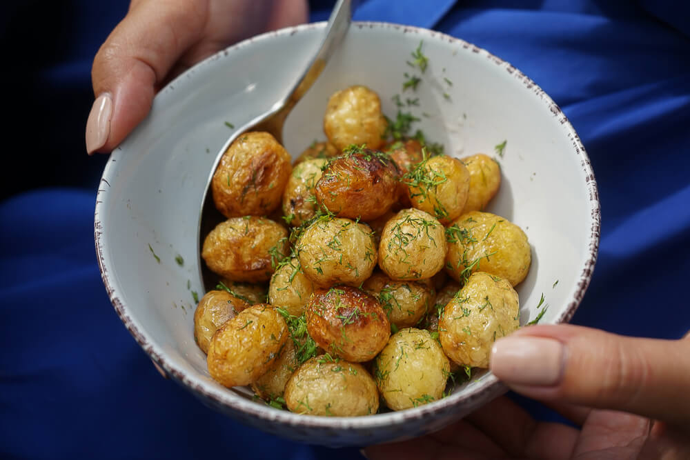 Chveni Restaurant Tiflis - Röstkartoffeln und Dill