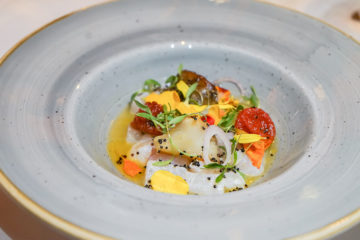 Kamilla Seidler, St. Moritz Gourmet Festival, Waldhaus Sils - Ceviche vom Zander, Koriander, Tomate