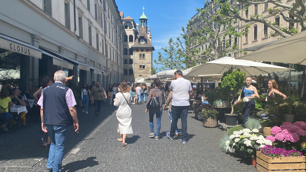 Genf entdecken - Einkaufsstrasse von Genf