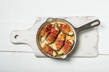 Gebackene Paprika mit Ziegenkäse & Bacon